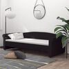 vidaXL Sof&aacute; cama con colch&oacute;n USB de tela negro 90x200 cm