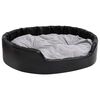 vidaXL Cama para perros felpa y cuero sint&eacute;tico negro gris 99x89x21 cm
