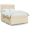 vidaXL Cama box spring con colch&oacute;n tela color crema 140x190 cm