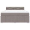 vidaXL Cama box spring con colch&oacute;n tela gris taupe 180x200 cm