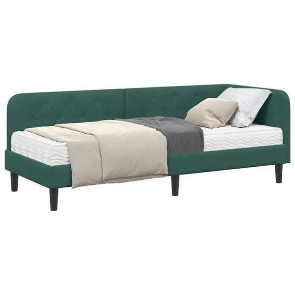 vidaXL Estructura de cama en esquina Verde oscuro 80 x 200 cm