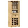 vidaXL Mueble botellero Corona madera maciza de pino 56x35x134,5 cm