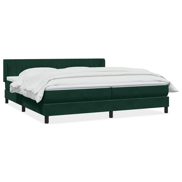 vidaXL Cama box spring con colch&oacute;n terciopelo verde oscuro 180x220 cm