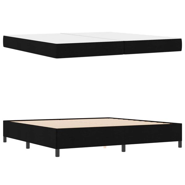 vidaXL Cama tipo Box Spring con colch&oacute;n Negro 200 x 200 cm tela
