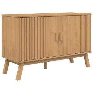 vidaXL Aparador OLDEN madera maciza de pino marr&oacute;n 114x43x73,5 cm