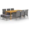 vidaXL Juego de comedor de jard&iacute;n de 11 piezas gris