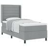 vidaXL Cama tipo Box Spring con coj&iacute;n Gris Claro 190 x 90 cm tela