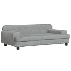 vidaXL Sof&aacute; para ni&ntilde;os de terciopelo gris claro 90x53x30 cm