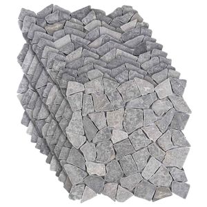 vidaXL Baldosas de Mosaico Gris Claro 30 x 30 cm M&aacute;rmol