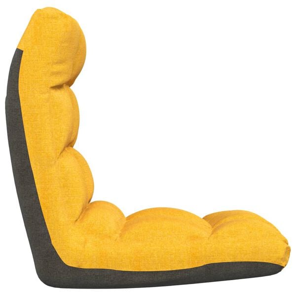 vidaXL Tumbona de suelo plegable de tela amarillo mostaza