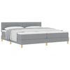vidaXL Cama box spring con colch&oacute;n Gris claro 200 x 200 cm tela