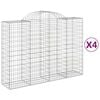 vidaXL Cestas gaviones 4 uds forma de arco hierro 200x50x140/160 cm