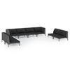 vidaXL Set sof&aacute;s de jard&iacute;n 8 pzas cojines rat&aacute;n sint&eacute;tico gris oscuro