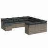 vidaXL Set de sof&aacute;s de jard&iacute;n 12 pzas con cojines rat&aacute;n sint&eacute;tico gris