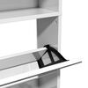 vidaXL Zapatero con espejo 4 niveles blanco brillo 63x17x134 cm