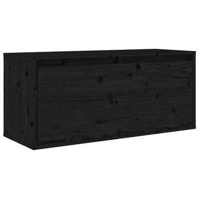 vidaXL Muebles para TV 8 piezas madera maciza de pino negro