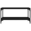 vidaXL Mueble para TV madera contrachapada y acero negro 80x33x41 cm