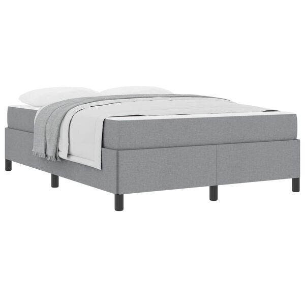 vidaXL Cama tipo Box Spring con colch&oacute;n Gris Claro 140 x 190 cm tela