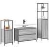 vidaXL Juego de muebles de ba&ntilde;o 3 pcs Gris Sonoma Madera de ingenier&iacute;a