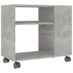 vidaXL Mesa auxiliar de madera contrachapada gris hormig&oacute;n 70x35x60,5 cm