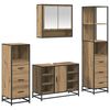 vidaXL Juego de muebles de ba&ntilde;o 4 uds. Roble artisan 80 x 33 x 60 cm