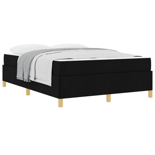 vidaXL Estructura de cama con colch&oacute;n Negro 140 x 190 cm tela