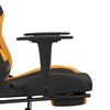 vidaXL Silla gaming con reposapi&eacute;s tela negro y naranja