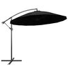 vidaXL Sombrilla colgante con palo de aluminio negra 3 m