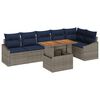 vidaXL Conjunto de sof&aacute; de jard&iacute;n 7 uds. Gris Polirat&aacute;n