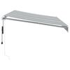 vidaXL Toldo retr&aacute;ctil autom&aacute;tico luz LED antracita blanco 350x250 cm