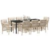 vidaXL Conjunto de Comedor de Jard&iacute;n 9 pcs Beige rat&aacute;n sint&eacute;tico