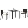 vidaXL Conjunto de Comedor de Jard&iacute;n 3 pcs Negro