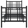vidaXL Estructura cama sin colch&oacute;n con estribo metal negro 80x200 cm