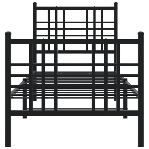 vidaXL Estructura cama sin colch&oacute;n con estribo metal negro 80x200 cm