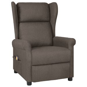 vidaXL Sill&oacute;n de masaje el&eacute;ctrico tela marr&oacute;n