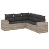 vidaXL Set de sof&aacute;s jard&iacute;n y cojines 5 pzas rat&aacute;n sint&eacute;tico gris claro
