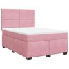 vidaXL Cama box spring con colch&oacute;n terciopelo rosa 160x200 cm