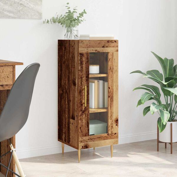 vidaXL Vitrina Madera vieja 34 x 34.5 x 90 cm Madera contrachapada