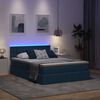vidaXL Cama con almacenamiento y LED con LED Azul 140 x 190 cm tela