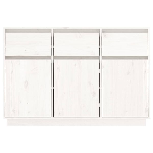 vidaXL Aparador de madera maciza de pino blanco 110x36x75 cm