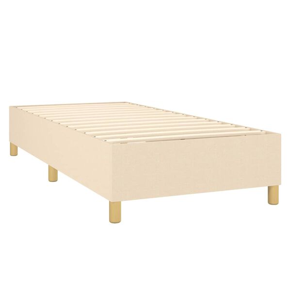 vidaXL Cama box spring con colch&oacute;n tela color crema 90x200 cm