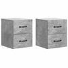 vidaXL Mesita de Noche de Pared 2 pcs Gris Hormig&oacute;n 34,5 x 33 x 40 cm