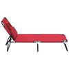 vidaXL Tumbona plegable acero recubrimiento en polvo tela Oxford rojo