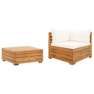 vidaXL Muebles de jard&iacute;n 2 piezas con cojines madera maciza de acacia