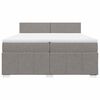 vidaXL Cama box spring con colch&oacute;n tela gris taupe 200x200 cm