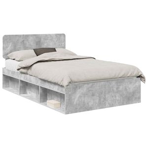vidaXL Estructura de cama Concreto 120 x 190 cm Madera de pino macizo
