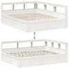 vidaXL Cama con estanter&iacute;a sin colch&oacute;n madera maciza blanca 150x200 cm