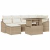 vidaXL Conjunto de sof&aacute; de jard&iacute;n 7 uds. Beige y Crema