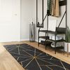 vidaXL Alfombra lavable antideslizante negro y dorado 80x300 cm