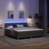 vidaXL Cama Box Spring LED con colch&oacute;n Gris oscuro 180 x 200 cm tela